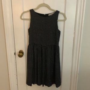 Loft size 0P black and white polka dot dress